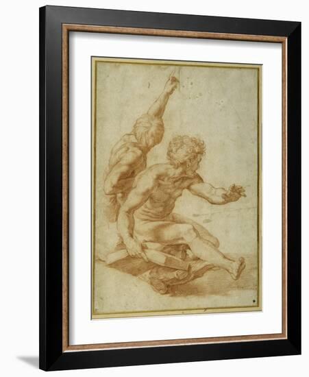 Nude Studies for St. Andrew and Another Apostle in 'The Transfiguration'-Raphael-Framed Giclee Print