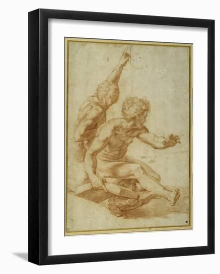Nude Studies for St. Andrew and Another Apostle in 'The Transfiguration'-Raphael-Framed Giclee Print