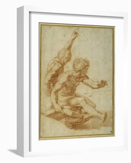 Nude Studies for St. Andrew and Another Apostle in 'The Transfiguration'-Raphael-Framed Giclee Print