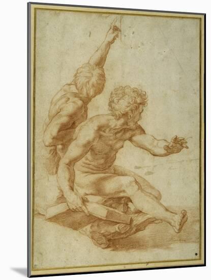 Nude Studies for St. Andrew and Another Apostle in 'The Transfiguration'-Raphael-Mounted Giclee Print