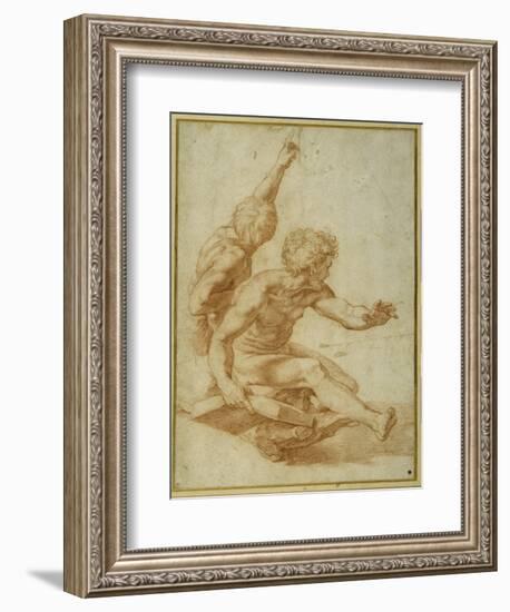 Nude Studies for St. Andrew and Another Apostle in 'The Transfiguration'-Raphael-Framed Giclee Print