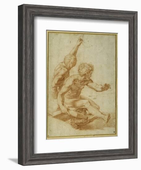 Nude Studies for St. Andrew and Another Apostle in 'The Transfiguration'-Raphael-Framed Giclee Print