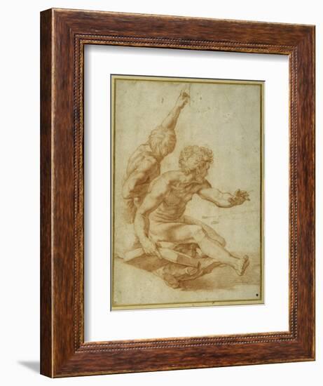 Nude Studies for St. Andrew and Another Apostle in 'The Transfiguration'-Raphael-Framed Giclee Print