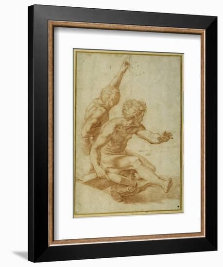 Nude Studies for St. Andrew and Another Apostle in 'The Transfiguration'-Raphael-Framed Giclee Print