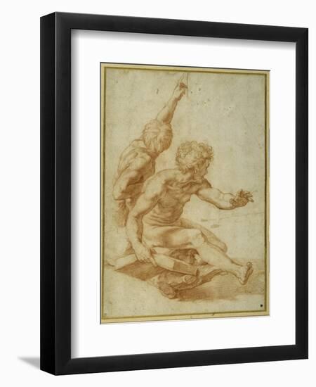 Nude Studies for St. Andrew and Another Apostle in 'The Transfiguration'-Raphael-Framed Giclee Print