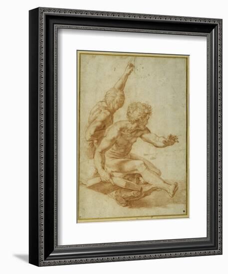 Nude Studies for St. Andrew and Another Apostle in 'The Transfiguration'-Raphael-Framed Giclee Print