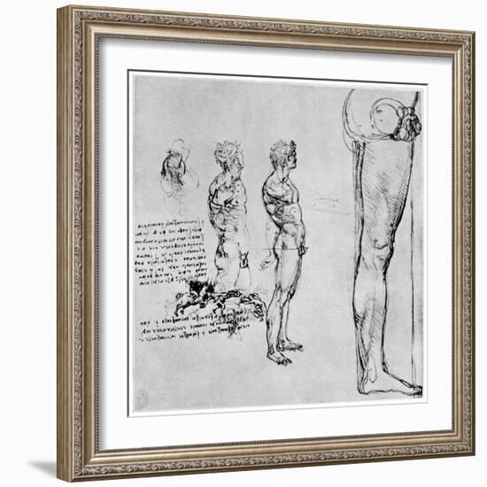 Nude Studies for 'The Battle of Anghiari, C1503-1505-Leonardo da Vinci-Framed Giclee Print