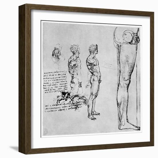 Nude Studies for 'The Battle of Anghiari, C1503-1505-Leonardo da Vinci-Framed Giclee Print