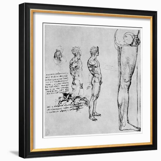 Nude Studies for 'The Battle of Anghiari, C1503-1505-Leonardo da Vinci-Framed Giclee Print