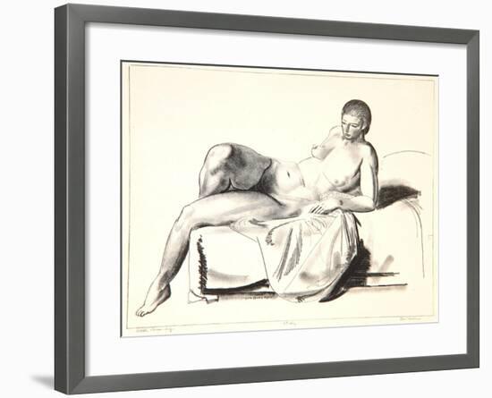 Nude Study, Classic on a Couch, 1923-24-George Wesley Bellows-Framed Giclee Print