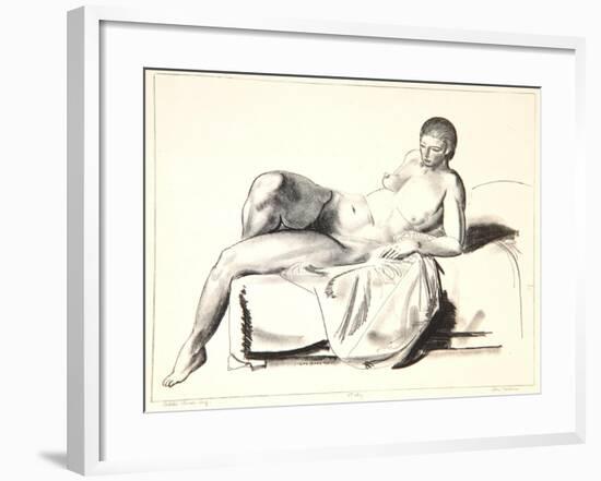 Nude Study, Classic on a Couch, 1923-24-George Wesley Bellows-Framed Giclee Print