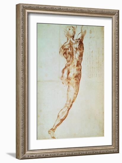 Nude, Study for the Battle of Cascina-Michelangelo Buonarroti-Framed Giclee Print