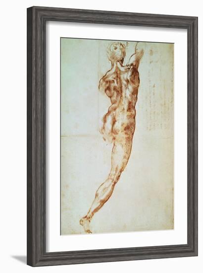 Nude, Study for the Battle of Cascina-Michelangelo Buonarroti-Framed Giclee Print