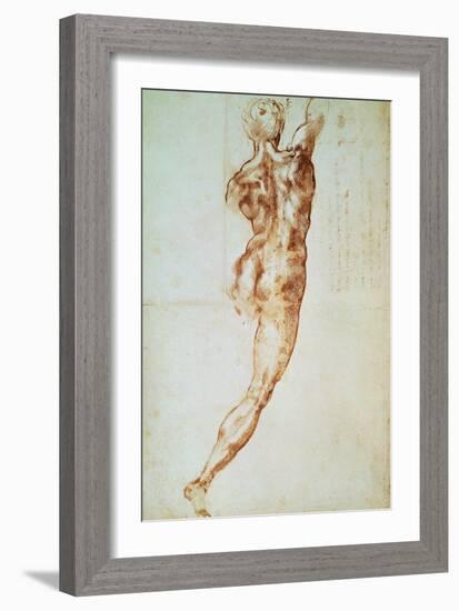 Nude, Study for the Battle of Cascina-Michelangelo Buonarroti-Framed Giclee Print