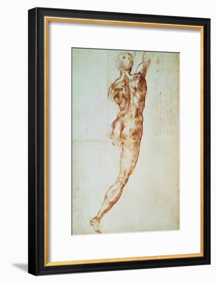 Nude, Study for the Battle of Cascina-Michelangelo Buonarroti-Framed Giclee Print