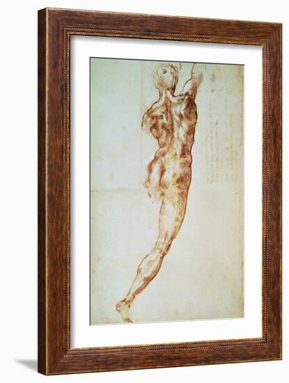 Nude, Study for the Battle of Cascina-Michelangelo Buonarroti-Framed Giclee Print