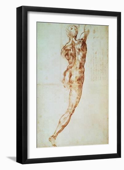 Nude, Study for the Battle of Cascina-Michelangelo Buonarroti-Framed Giclee Print