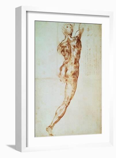 Nude, Study for the Battle of Cascina-Michelangelo Buonarroti-Framed Giclee Print