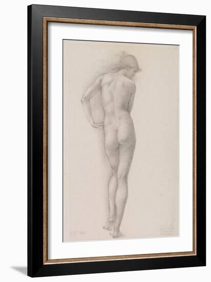 Nude study of Andromeda-Edward Burne-Jones-Framed Art Print