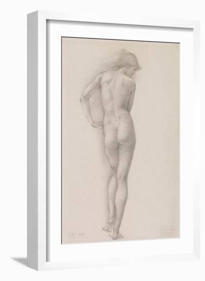 Nude study of Andromeda-Edward Burne-Jones-Framed Art Print