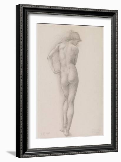 Nude study of Andromeda-Edward Burne-Jones-Framed Art Print