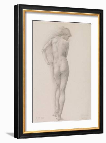 Nude study of Andromeda-Edward Burne-Jones-Framed Art Print