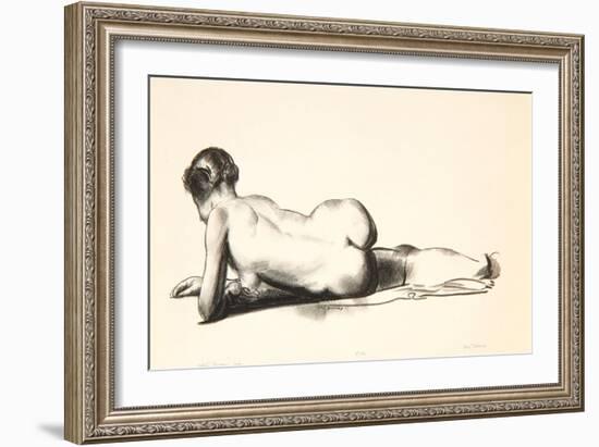 Nude Study, Woman Lying Prone, 1923-24-George Wesley Bellows-Framed Giclee Print