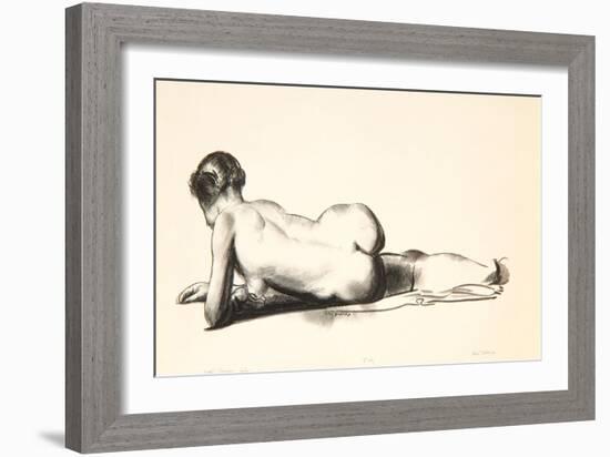 Nude Study, Woman Lying Prone, 1923-24-George Wesley Bellows-Framed Giclee Print