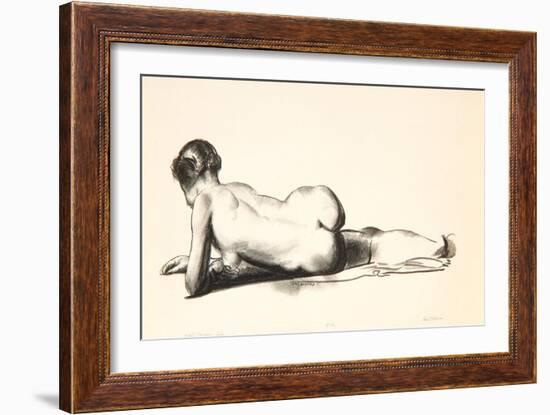 Nude Study, Woman Lying Prone, 1923-24-George Wesley Bellows-Framed Giclee Print