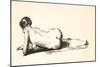 Nude Study, Woman Lying Prone, 1923-24-George Wesley Bellows-Mounted Giclee Print