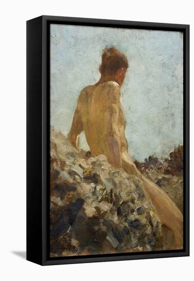 Nude Study-Henry Scott Tuke-Framed Premier Image Canvas