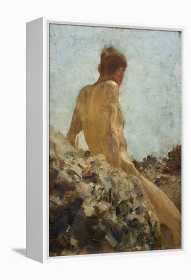 Nude Study-Henry Scott Tuke-Framed Premier Image Canvas