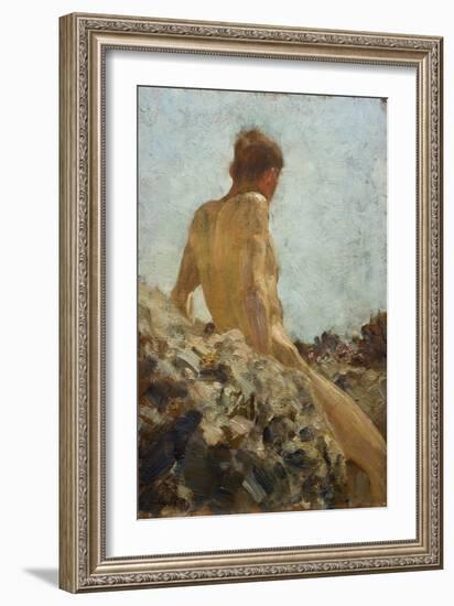 Nude Study-Henry Scott Tuke-Framed Giclee Print