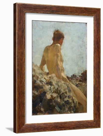 Nude Study-Henry Scott Tuke-Framed Giclee Print