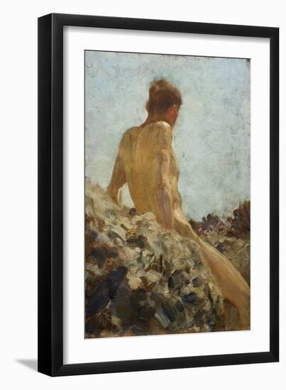 Nude Study-Henry Scott Tuke-Framed Giclee Print