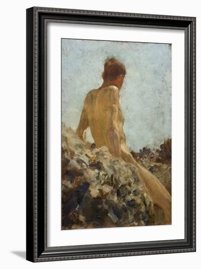 Nude Study-Henry Scott Tuke-Framed Giclee Print