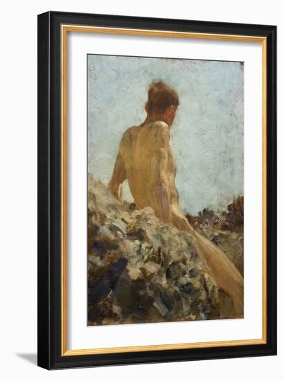 Nude Study-Henry Scott Tuke-Framed Giclee Print