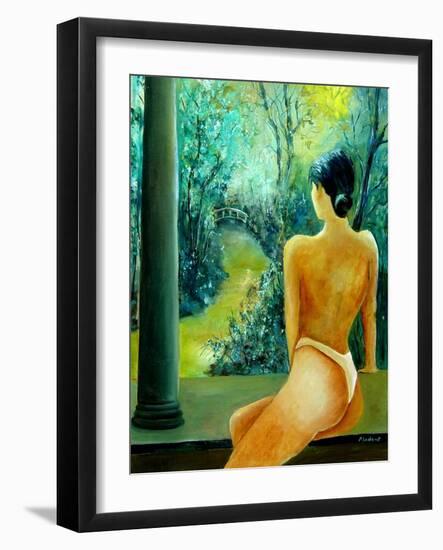 nude Waiting for her lover-Pol Ledent-Framed Art Print