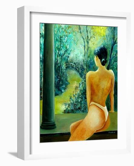 nude Waiting for her lover-Pol Ledent-Framed Art Print