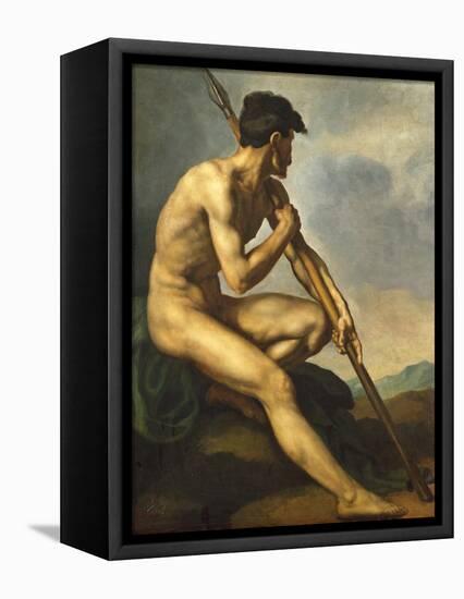 Nude Warrior with a Spear, C.1816-Théodore Géricault-Framed Premier Image Canvas