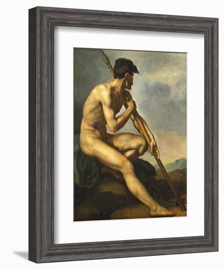 Nude Warrior with a Spear, C.1816-Théodore Géricault-Framed Giclee Print