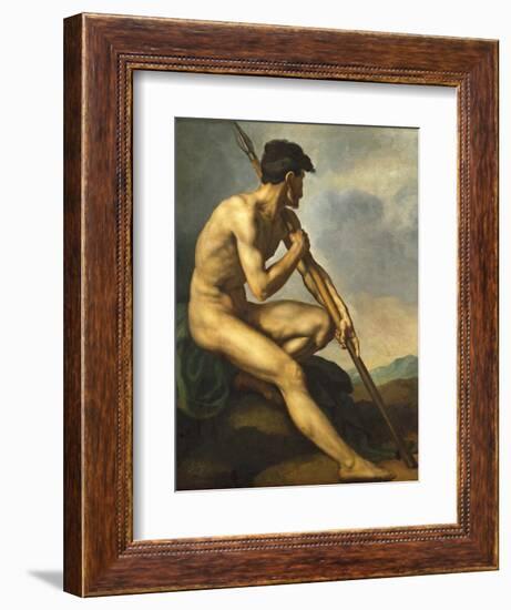 Nude Warrior with a Spear, C.1816-Théodore Géricault-Framed Giclee Print