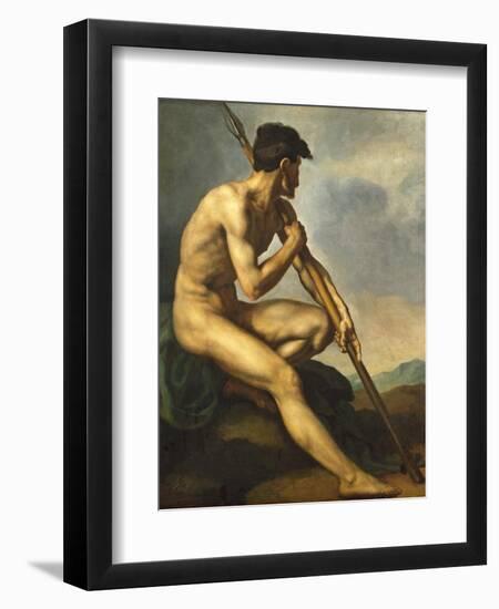 Nude Warrior with a Spear, C.1816-Théodore Géricault-Framed Giclee Print