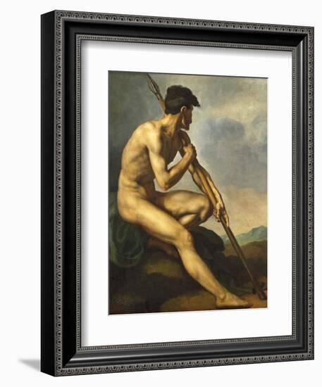 Nude Warrior with a Spear, C.1816-Théodore Géricault-Framed Giclee Print