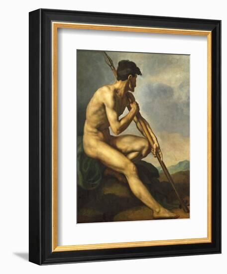 Nude Warrior with a Spear, C.1816-Théodore Géricault-Framed Giclee Print