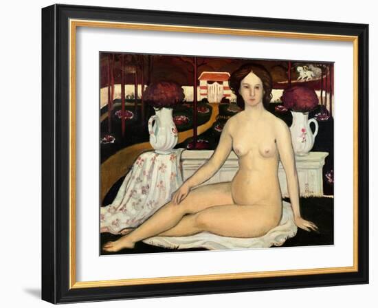 Nude with a Bouquet of Violets, 1894-Maurice Denis-Framed Giclee Print