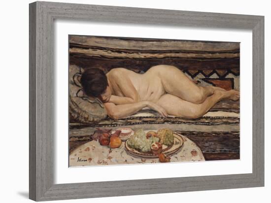 Nude with a Bowl of Fruit-Henri Lebasque-Framed Giclee Print