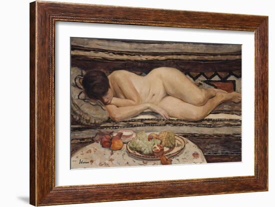 Nude with a Bowl of Fruit-Henri Lebasque-Framed Giclee Print