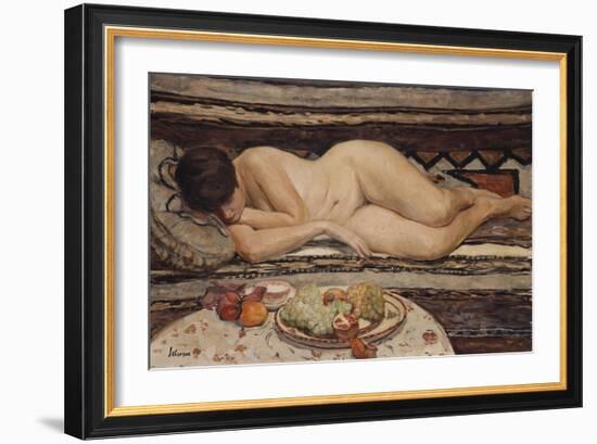 Nude with a Bowl of Fruit-Henri Lebasque-Framed Giclee Print