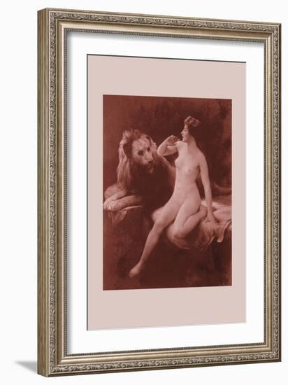 Nude with a Lion-Emile Tabary-Framed Art Print